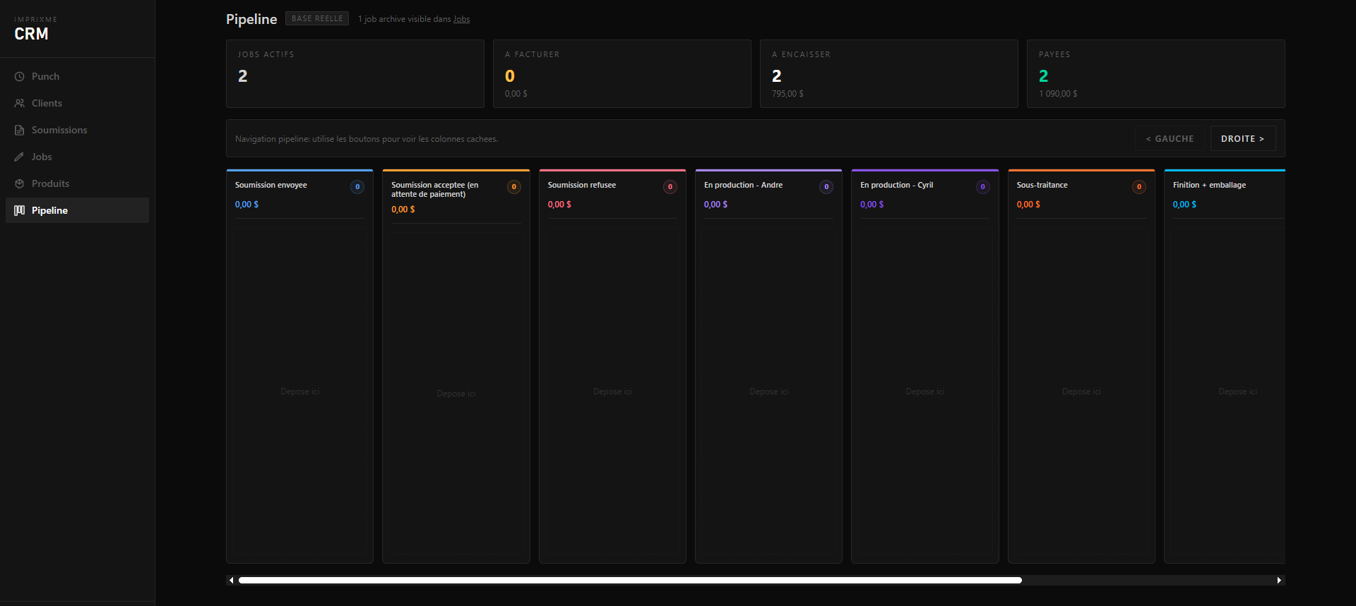 Imprixme — CRM personnalisé